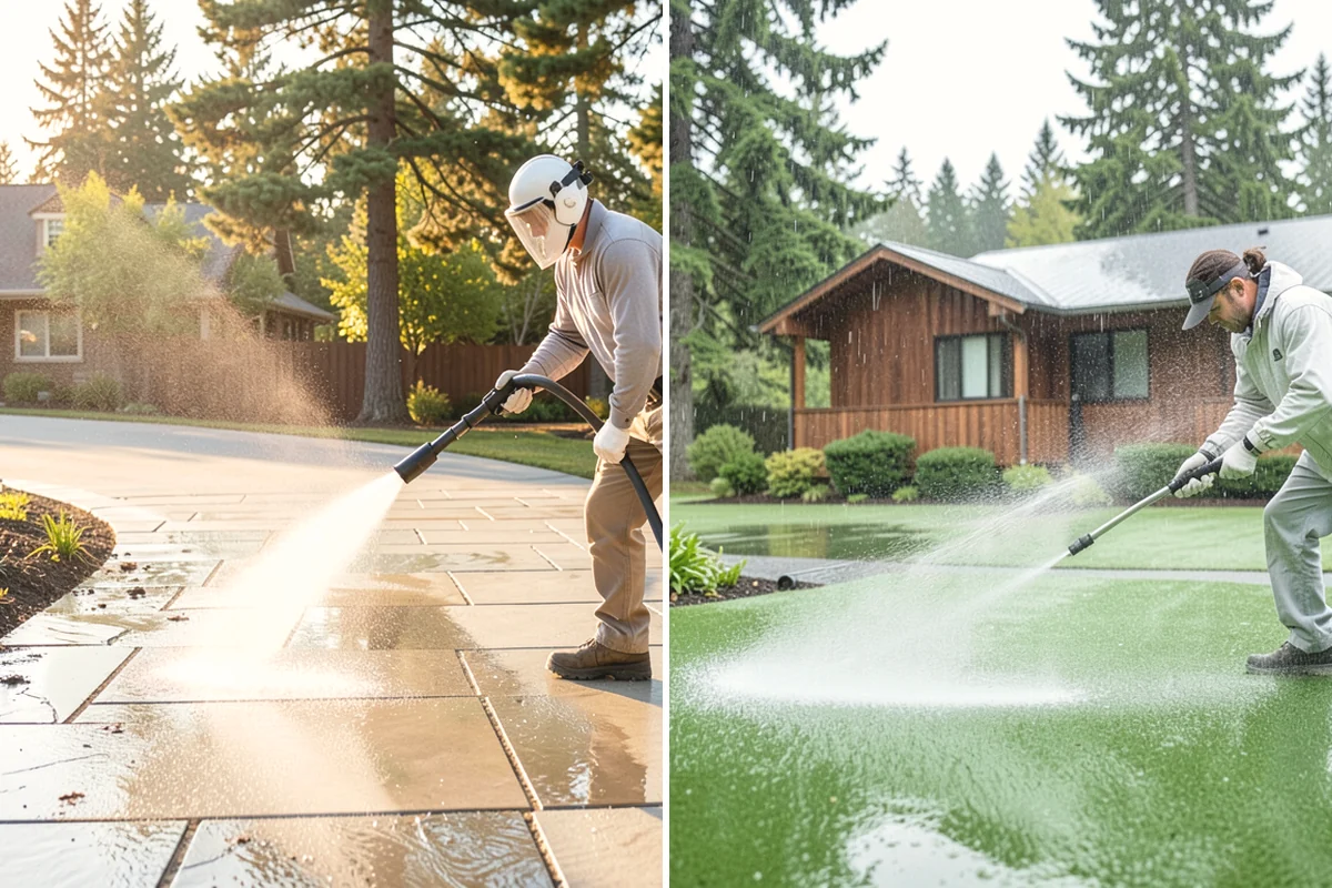 Composite Deck Cleaning in Mukilteo, Snohomish County, WA - Clear the deck and rinse loose debris