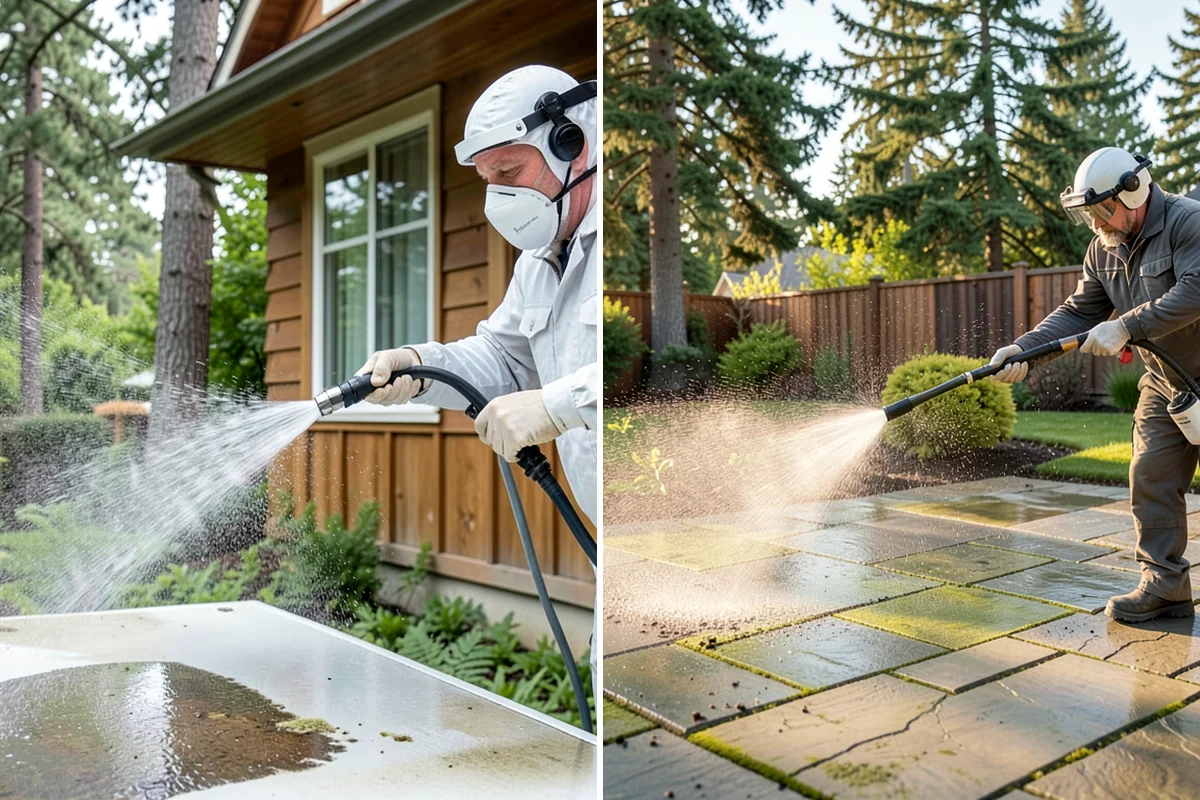 Composite Deck Cleaning in Normandy Park, King County, WA - Clear the deck and rinse loose debris