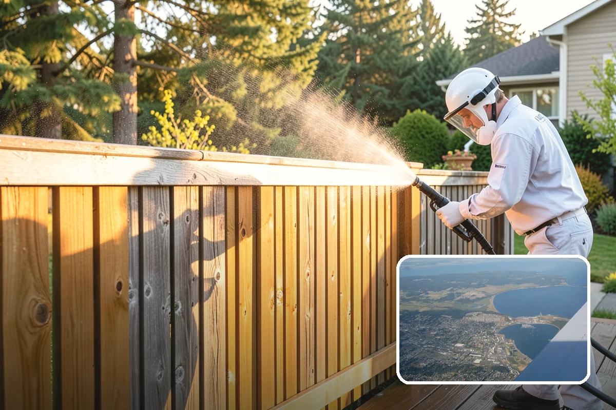 Composite Deck Cleaning in Oak Harbor, Island County, WA - Clears mold and algae from textured grain
