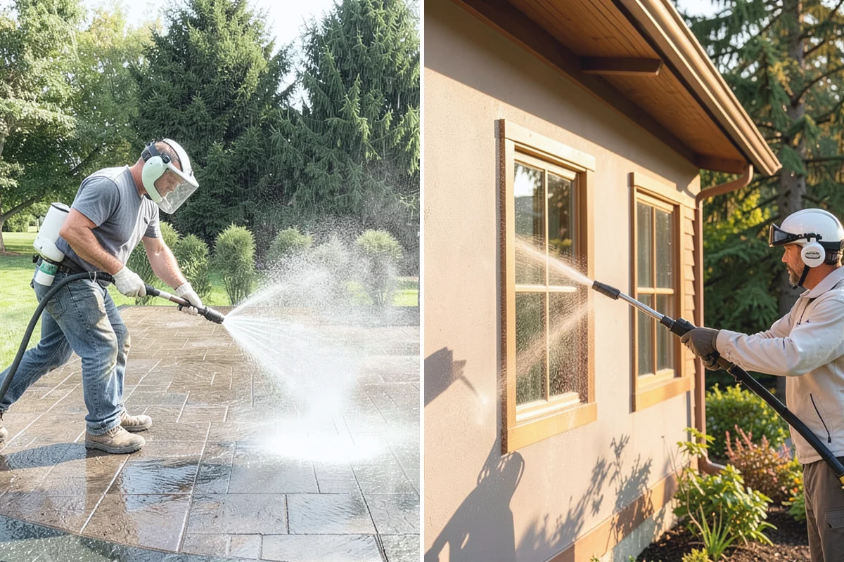 Composite Deck Cleaning in Renton, King County, WA - Clear the deck and rinse loose debris