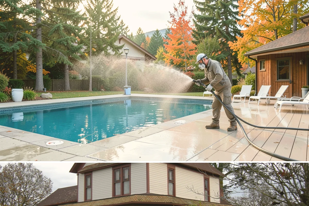 Composite Deck Cleaning in Sumner, Pierce County, WA - Composite decks can be cleaned spring through fall, ideally before summer entertaining.