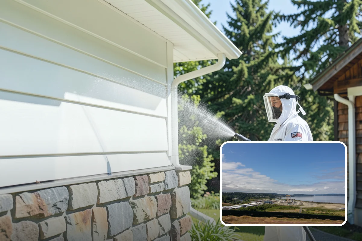 Composite Deck Cleaning in University Place, Pierce County, WA - Clears mold and algae from textured grain