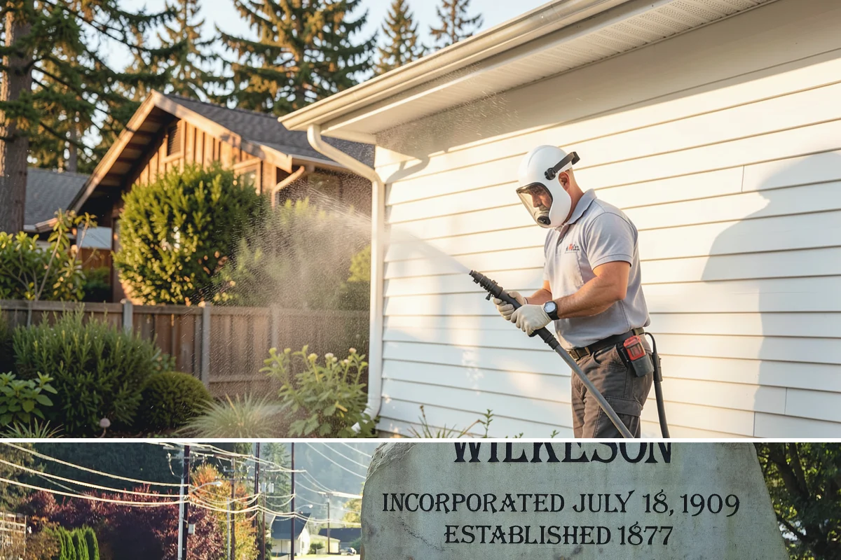 Composite Deck Cleaning in Wilkeson, Pierce County, WA - Composite decks can be cleaned spring through fall, ideally before summer entertaining.