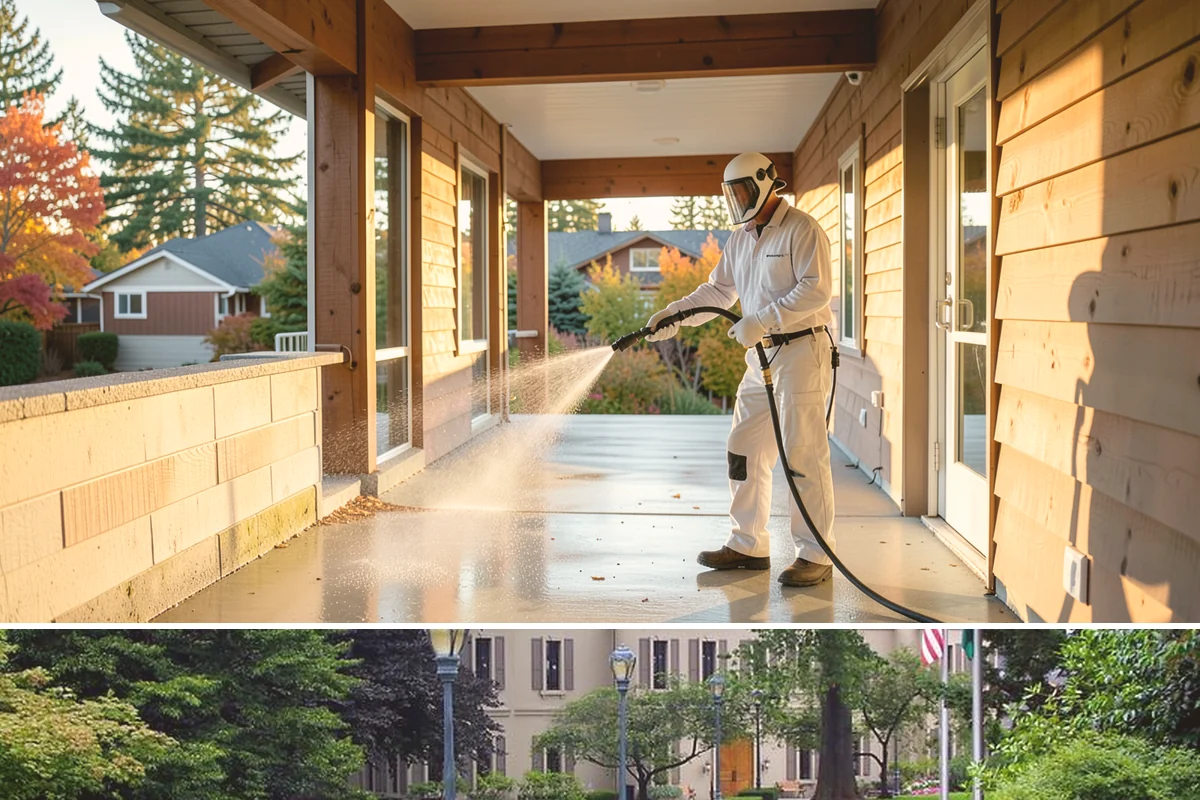 Composite Deck Cleaning in Woodinville, King County, WA - Composite decks can be cleaned spring through fall, ideally before summer entertaining.