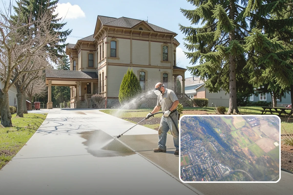 Composite Fence Cleaning in Algona, King County, WA - Removes mildew that settles into the composite grain texture