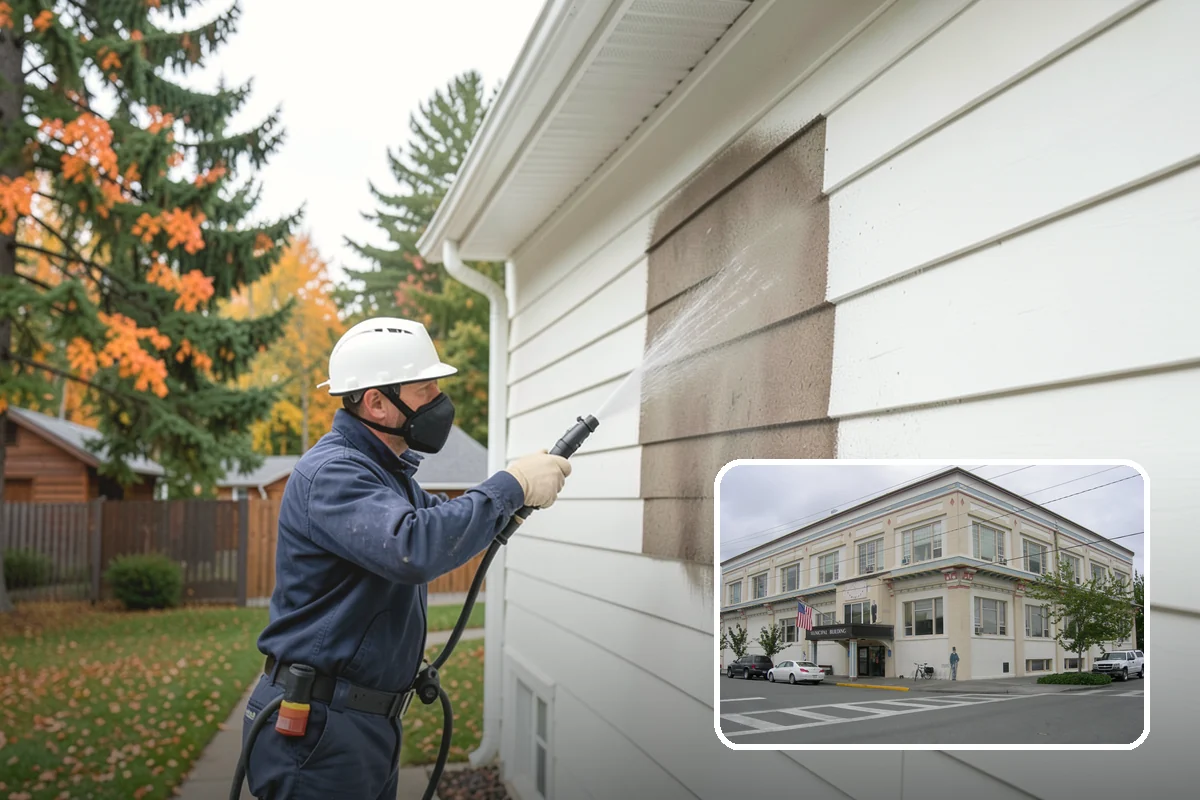 Composite Fence Cleaning in Anacortes, Skagit County, WA - Removes mildew that settles into the composite grain texture