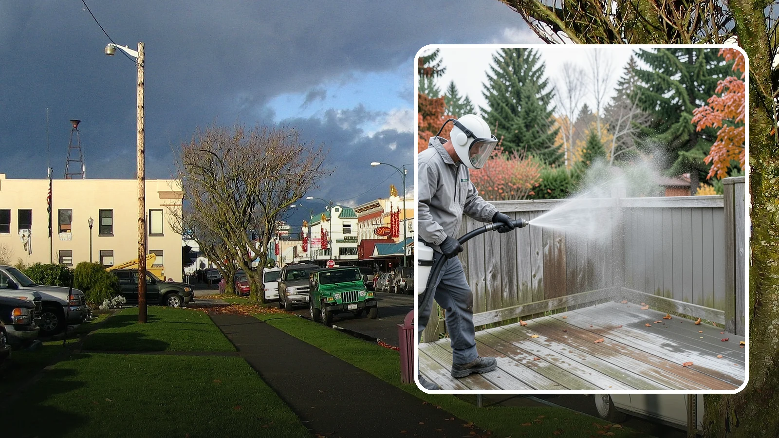 Composite Fence Cleaning in Arlington, Snohomish County, WA - Manufacturer-safe cleaning that clears mildew from composite fencing without voiding the finish or warranty.