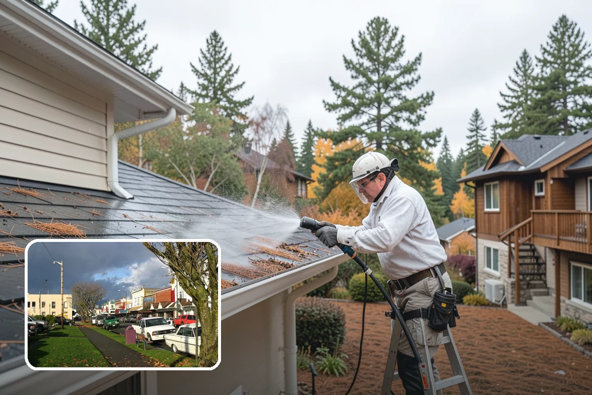 Composite Fence Cleaning in Arlington, Snohomish County, WA - Removes mildew that settles into the composite grain texture