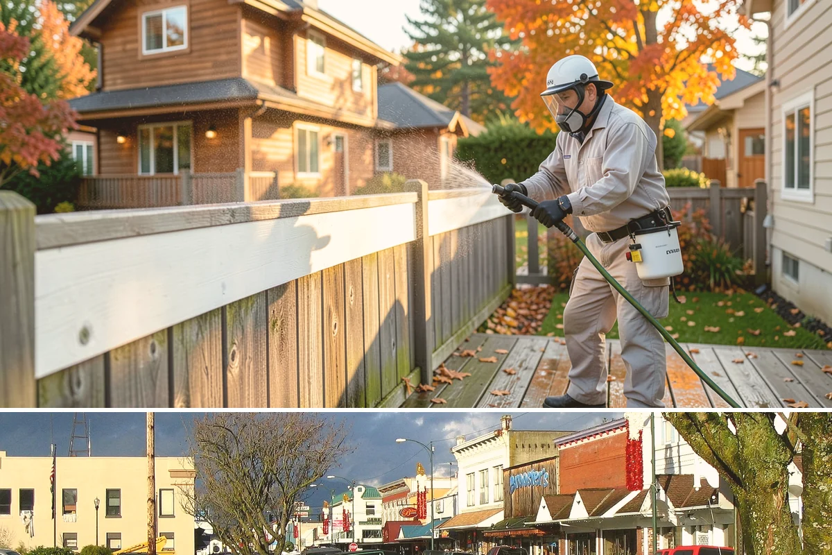 Composite Fence Cleaning in Arlington, Snohomish County, WA - Clean composite in late spring or summer so shaded panels dry before the mildew has a chance to reestablish.
