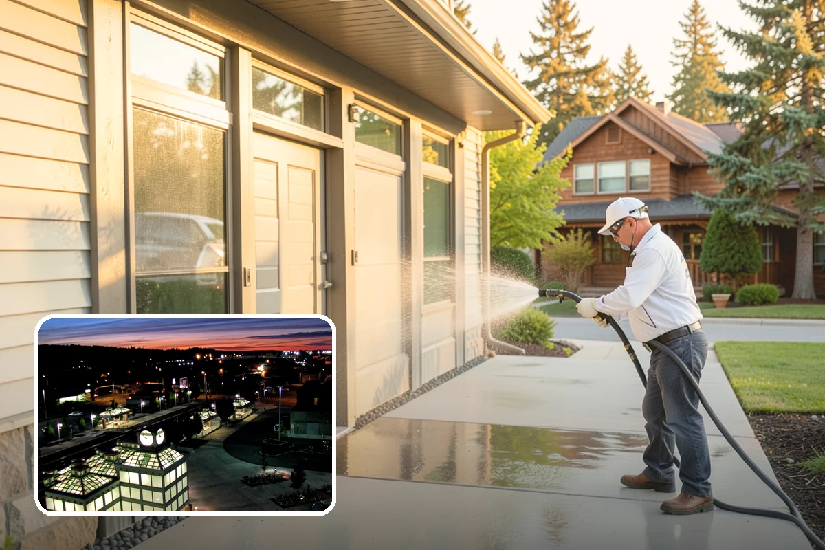 Composite Fence Cleaning in Auburn, King County, WA - Removes mildew that settles into the composite grain texture