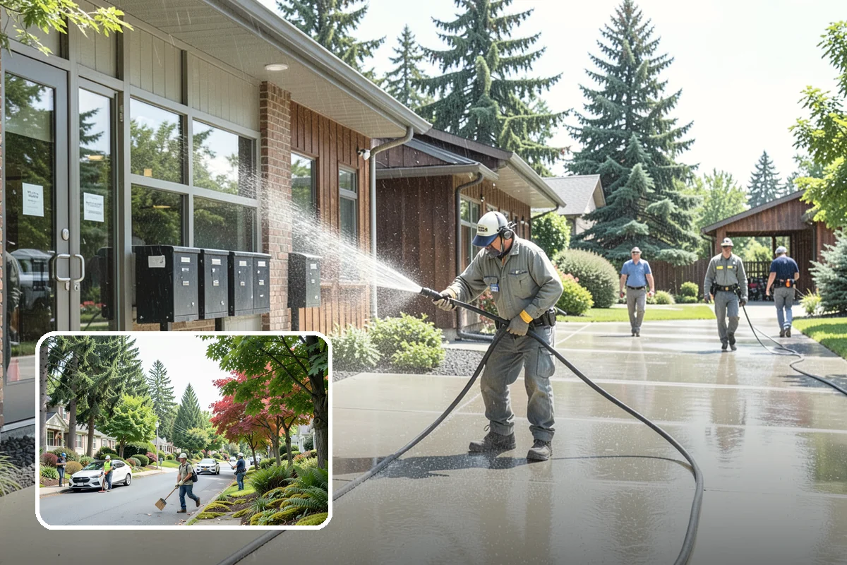 Composite Fence Cleaning in Beaux Arts Village, King County, WA - Removes mildew that settles into the composite grain texture