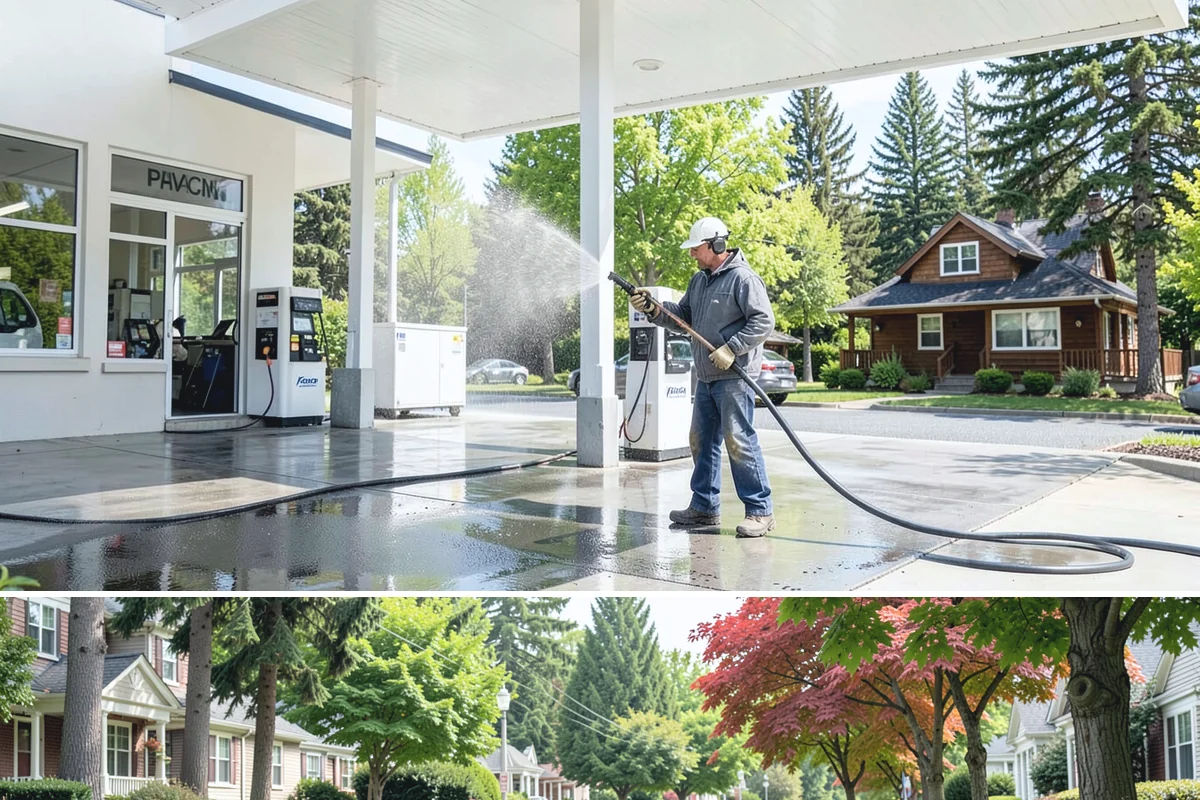 Composite Fence Cleaning in Beaux Arts Village, King County, WA - Clean composite in late spring or summer so shaded panels dry before the mildew has a chance to reestablish.