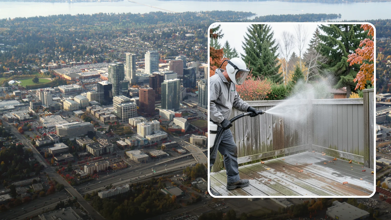 Composite Fence Cleaning in Bellevue, King County, WA - Manufacturer-safe cleaning that clears mildew from composite fencing without voiding the finish or warranty.