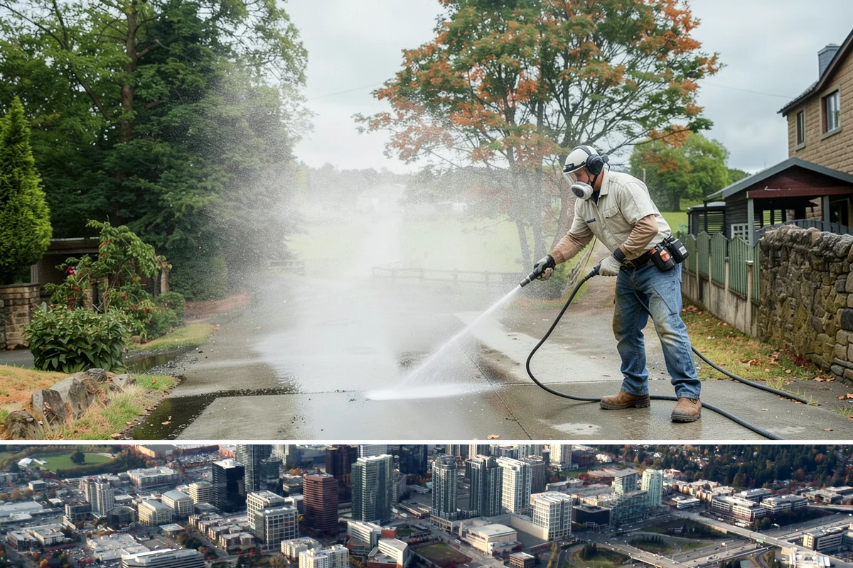 Composite Fence Cleaning in Bellevue, King County, WA - Clean composite in late spring or summer so shaded panels dry before the mildew has a chance to reestablish.