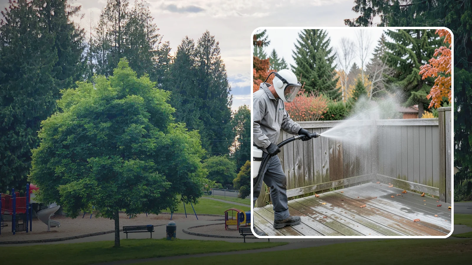 Composite Fence Cleaning in Bonney Lake, Pierce County, WA - Manufacturer-safe cleaning that clears mildew from composite fencing without voiding the finish or warranty.
