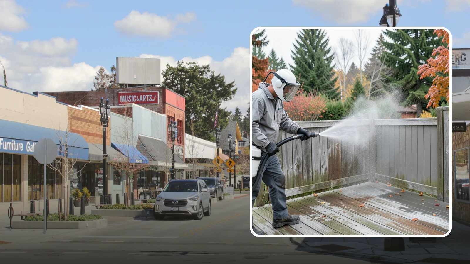 Composite Fence Cleaning in Bothell, King County, WA - Manufacturer-safe cleaning that clears mildew from composite fencing without voiding the finish or warranty.