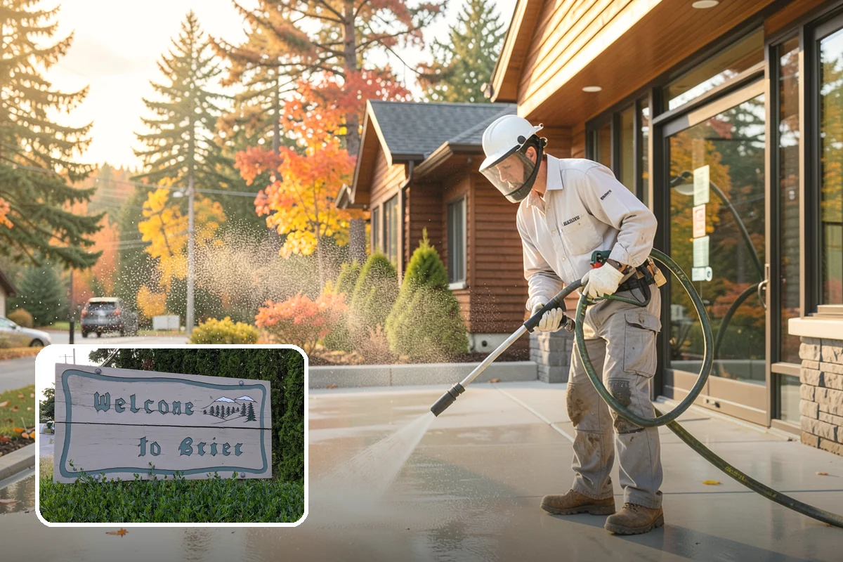 Composite Fence Cleaning in Brier, Snohomish County, WA - Removes mildew that settles into the composite grain texture