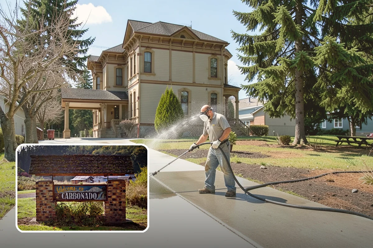 Composite Fence Cleaning in Carbonado, Pierce County, WA - Removes mildew that settles into the composite grain texture