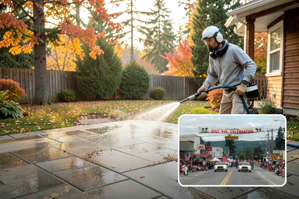 Composite Fence Cleaning in Carnation, King County, WA - Removes mildew that settles into the composite grain texture