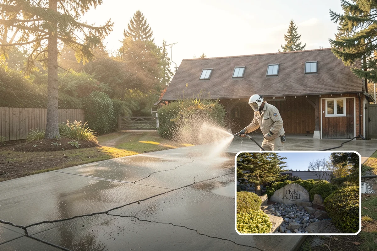 Composite Fence Cleaning in Clyde Hill, King County, WA - Removes mildew that settles into the composite grain texture