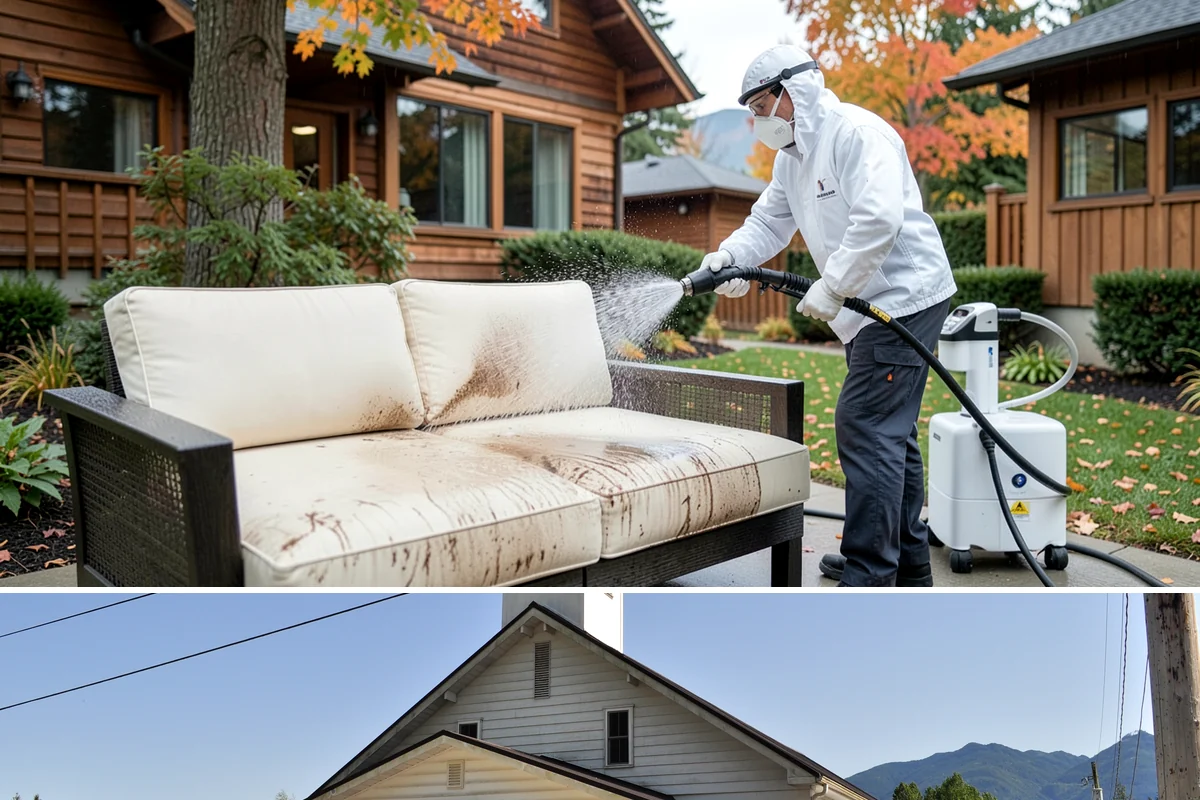 Composite Fence Cleaning in Concrete, Skagit County, WA - Clean composite in late spring or summer so shaded panels dry before the mildew has a chance to reestablish.