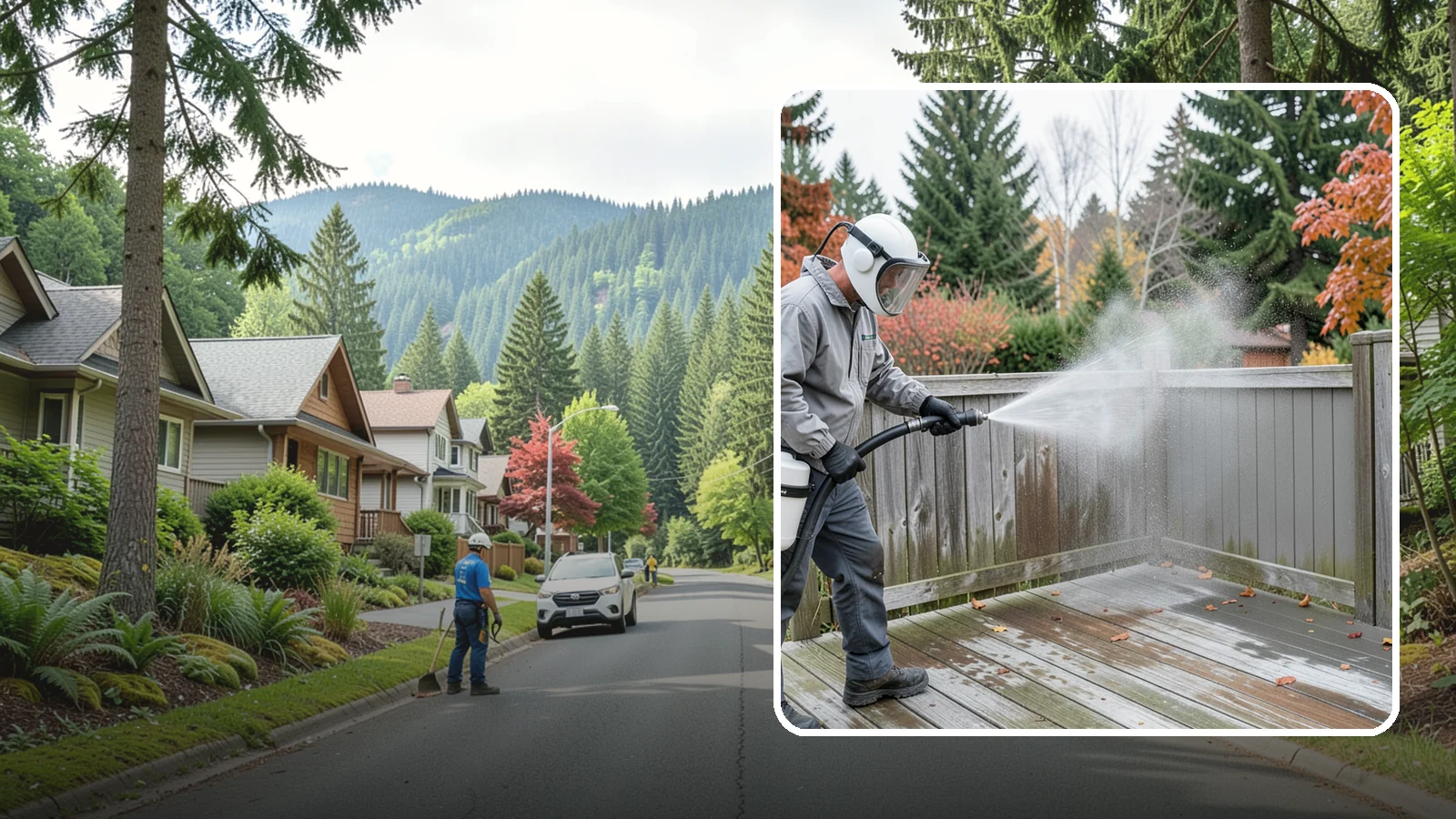 Composite Fence Cleaning in Darrington, Snohomish County, WA - Manufacturer-safe cleaning that clears mildew from composite fencing without voiding the finish or warranty.