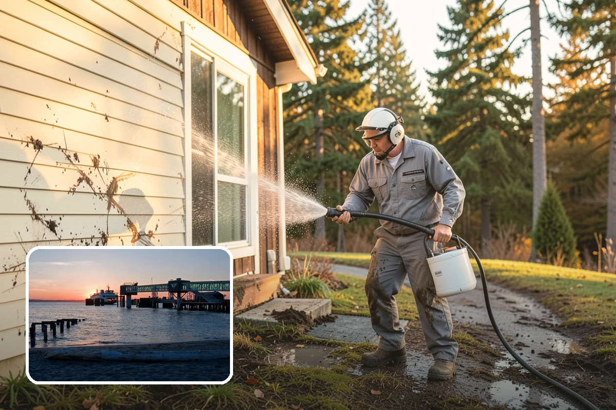 Composite Fence Cleaning in Edmonds, Snohomish County, WA - Removes mildew that settles into the composite grain texture
