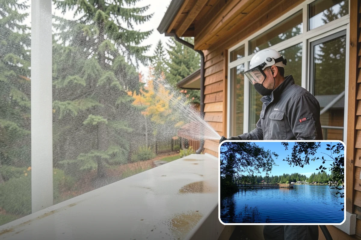 Composite Fence Cleaning in Federal Way, King County, WA - Removes mildew that settles into the composite grain texture