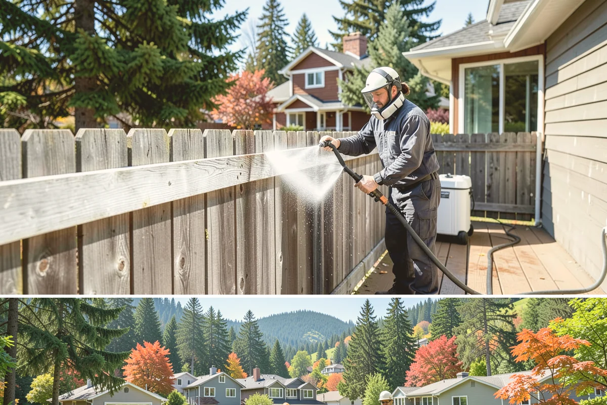 Composite Fence Cleaning in Fircrest, Pierce County, WA - Clean composite in late spring or summer so shaded panels dry before the mildew has a chance to reestablish.