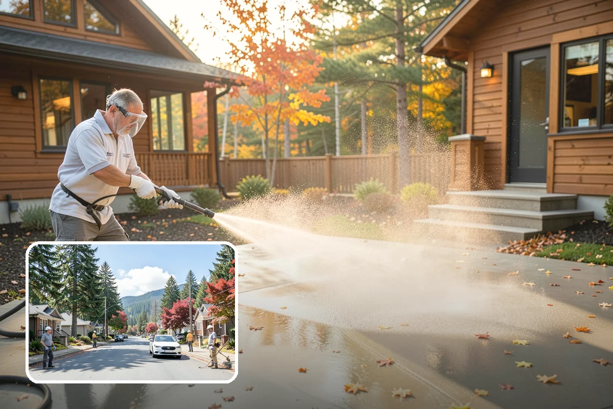 Composite Fence Cleaning in Hunts Point, King County, WA - Removes mildew that settles into the composite grain texture