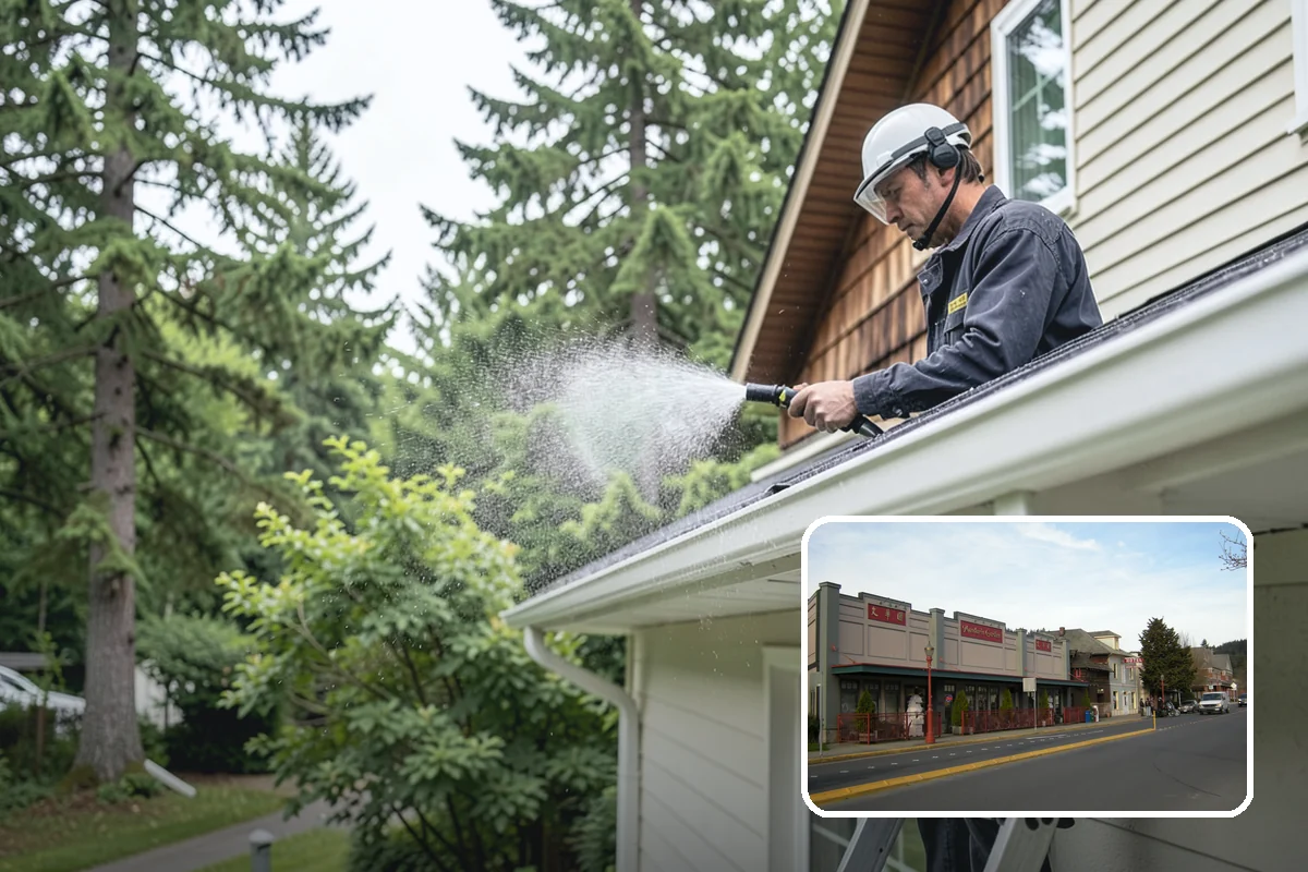 Composite Fence Cleaning in Issaquah, King County, WA - Removes mildew that settles into the composite grain texture