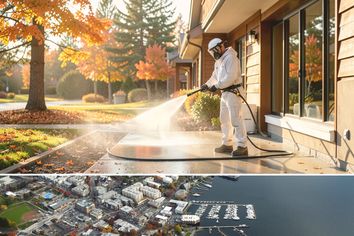 Composite Fence Cleaning in Kirkland, King County, WA - Clean composite in late spring or summer so shaded panels dry before the mildew has a chance to reestablish.