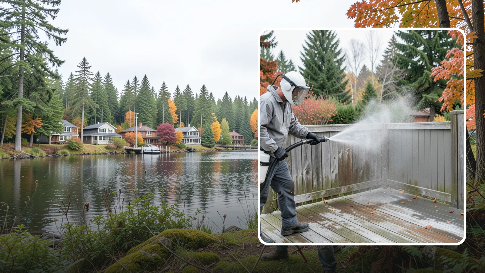 Composite Fence Cleaning in La Conner, Skagit County, WA - Manufacturer-safe cleaning that clears mildew from composite fencing without voiding the finish or warranty.