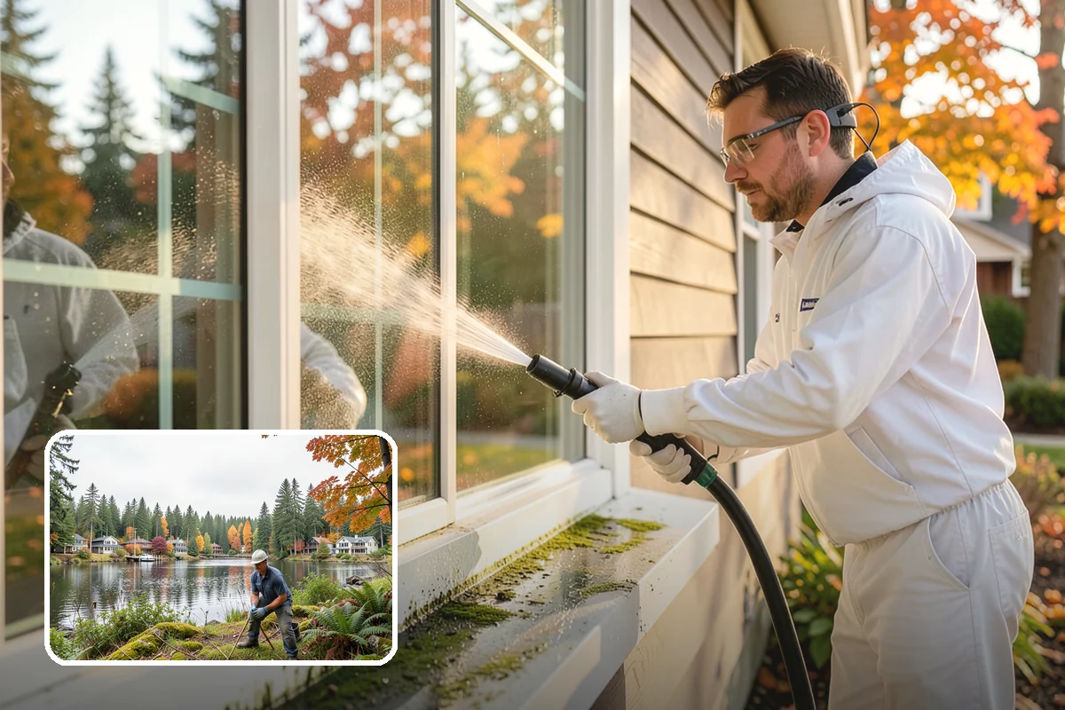 Composite Fence Cleaning in La Conner, Skagit County, WA - Removes mildew that settles into the composite grain texture