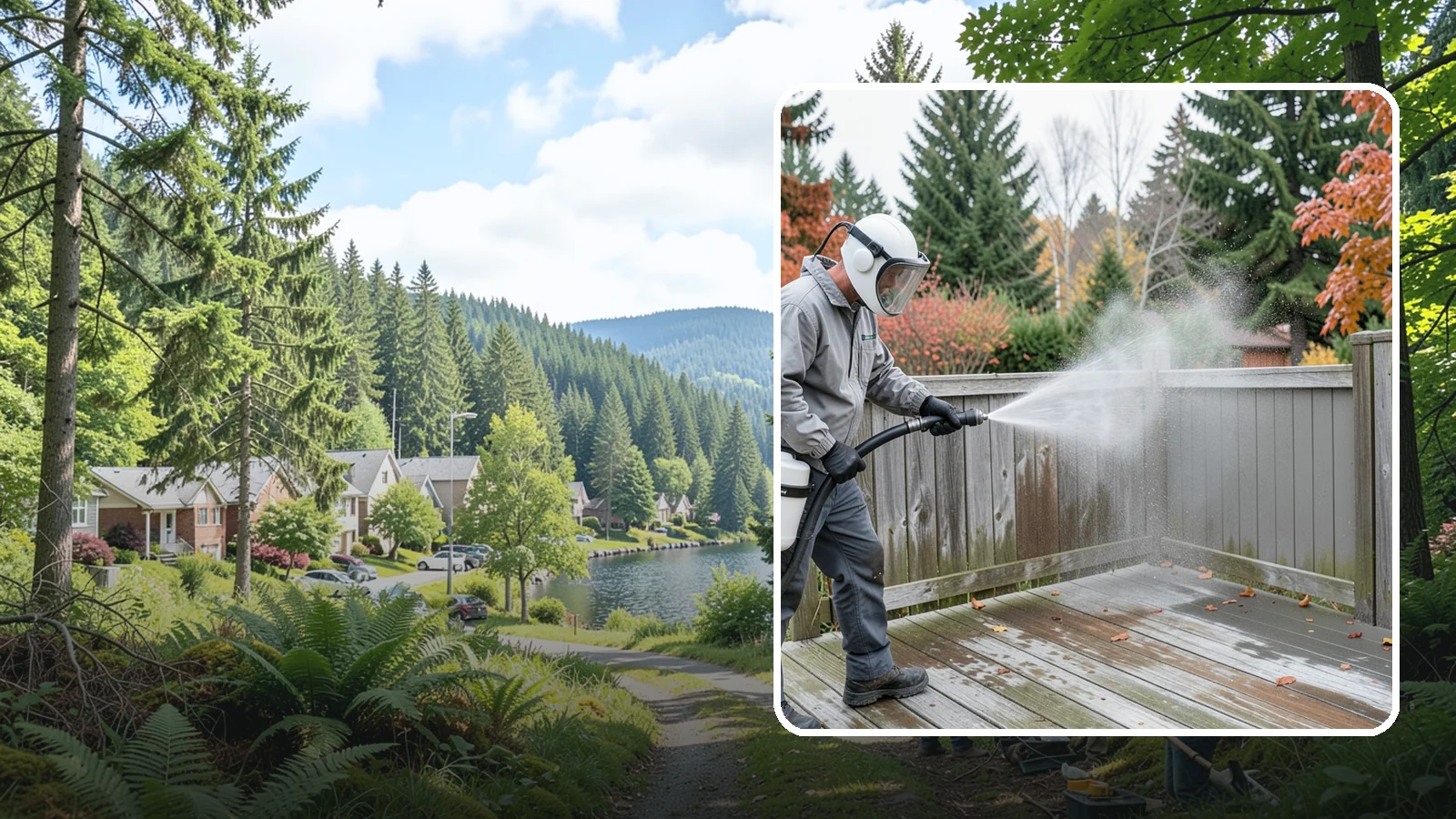Composite Fence Cleaning in Lake Forest Park, King County, WA - Manufacturer-safe cleaning that clears mildew from composite fencing without voiding the finish or warranty.