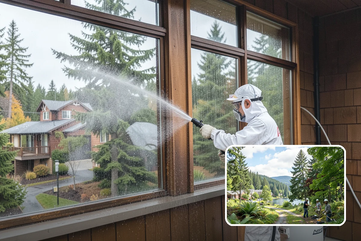 Composite Fence Cleaning in Lake Forest Park, King County, WA - Removes mildew that settles into the composite grain texture