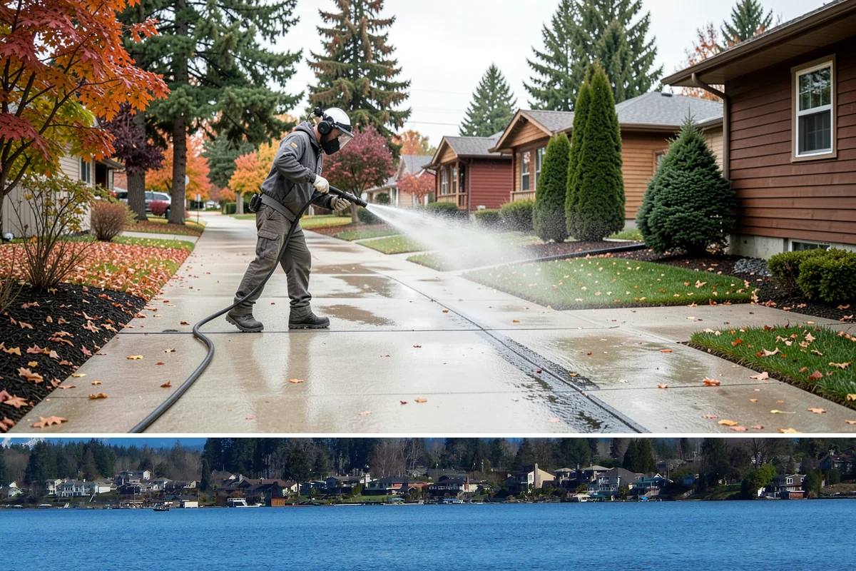 Composite Fence Cleaning in Lake Stevens, Snohomish County, WA - Clean composite in late spring or summer so shaded panels dry before the mildew has a chance to reestablish.