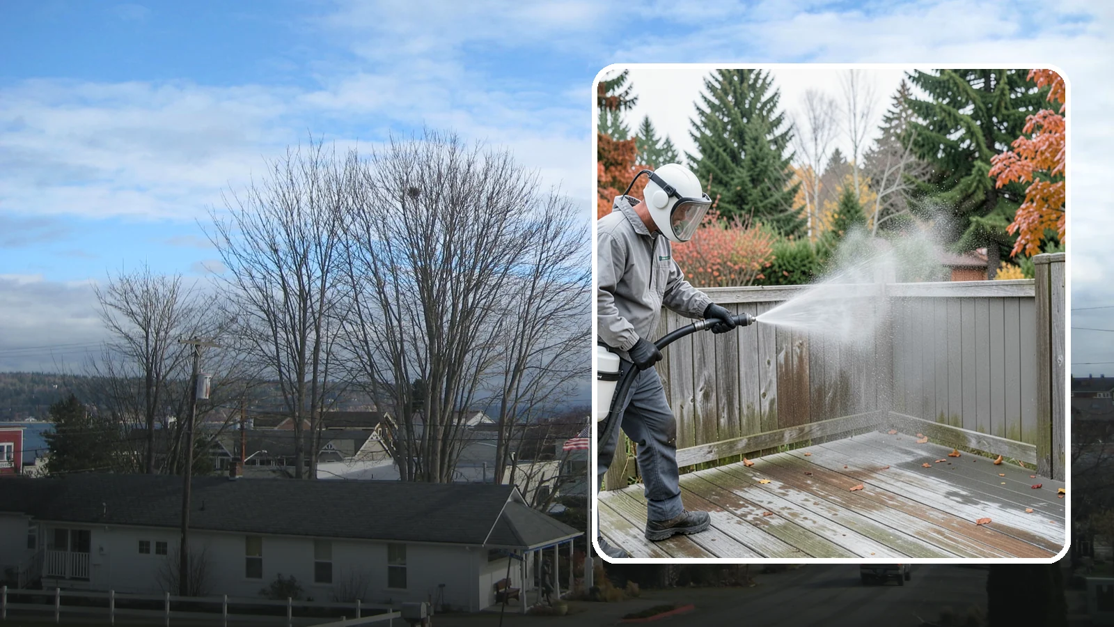 Composite Fence Cleaning in Langley, Island County, WA - Manufacturer-safe cleaning that clears mildew from composite fencing without voiding the finish or warranty.