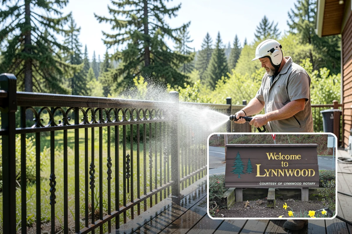 Composite Fence Cleaning in Lynnwood, Snohomish County, WA - Removes mildew that settles into the composite grain texture