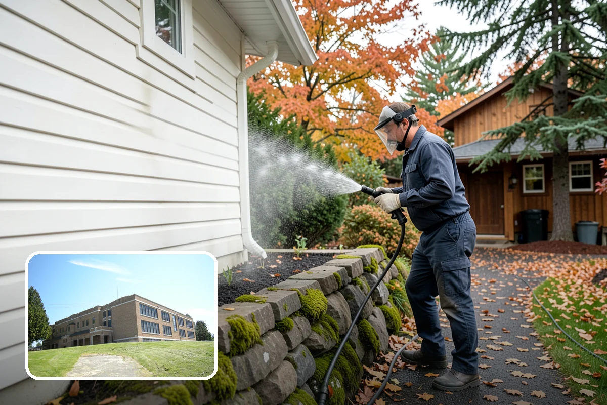 Composite Fence Cleaning in Maple Valley, King County, WA - Removes mildew that settles into the composite grain texture