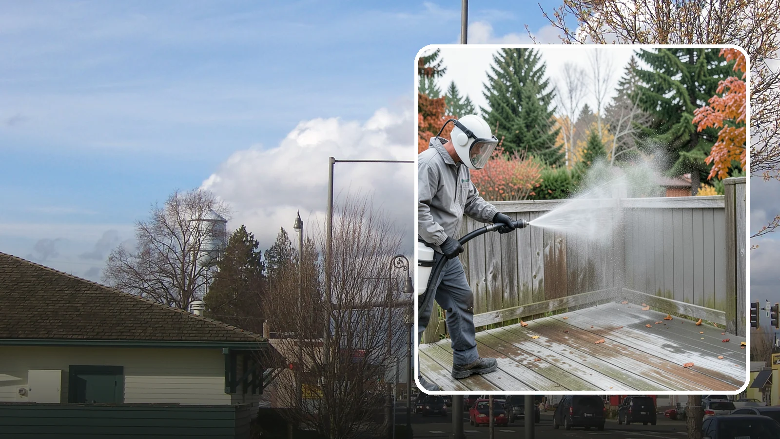 Composite Fence Cleaning in Marysville, Snohomish County, WA - Manufacturer-safe cleaning that clears mildew from composite fencing without voiding the finish or warranty.