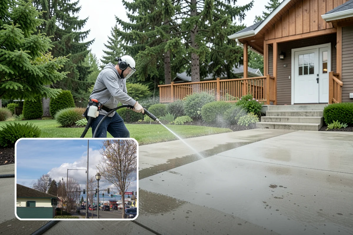 Composite Fence Cleaning in Marysville, Snohomish County, WA - Removes mildew that settles into the composite grain texture