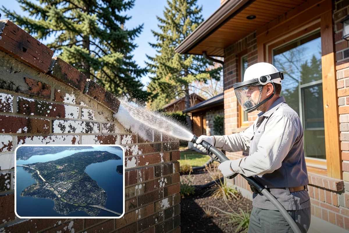 Composite Fence Cleaning in Mercer Island, King County, WA - Removes mildew that settles into the composite grain texture