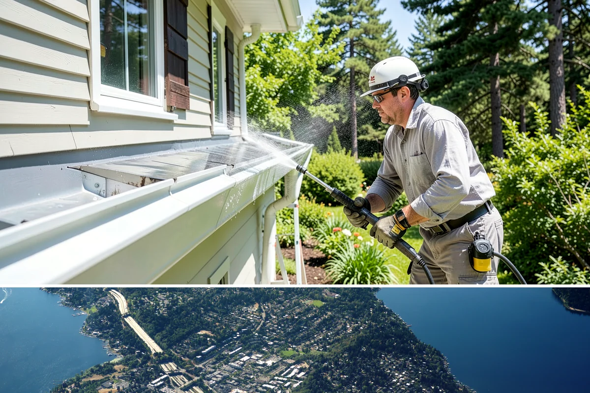 Composite Fence Cleaning in Mercer Island, King County, WA - Clean composite in late spring or summer so shaded panels dry before the mildew has a chance to reestablish.