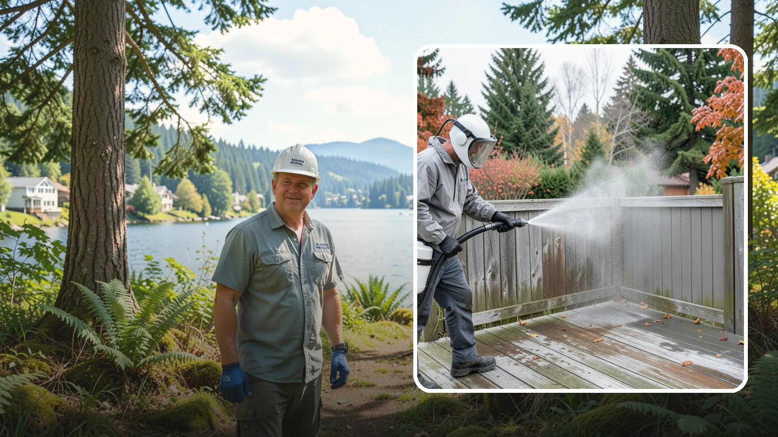 Composite Fence Cleaning in Milton, King County, WA - Manufacturer-safe cleaning that clears mildew from composite fencing without voiding the finish or warranty.