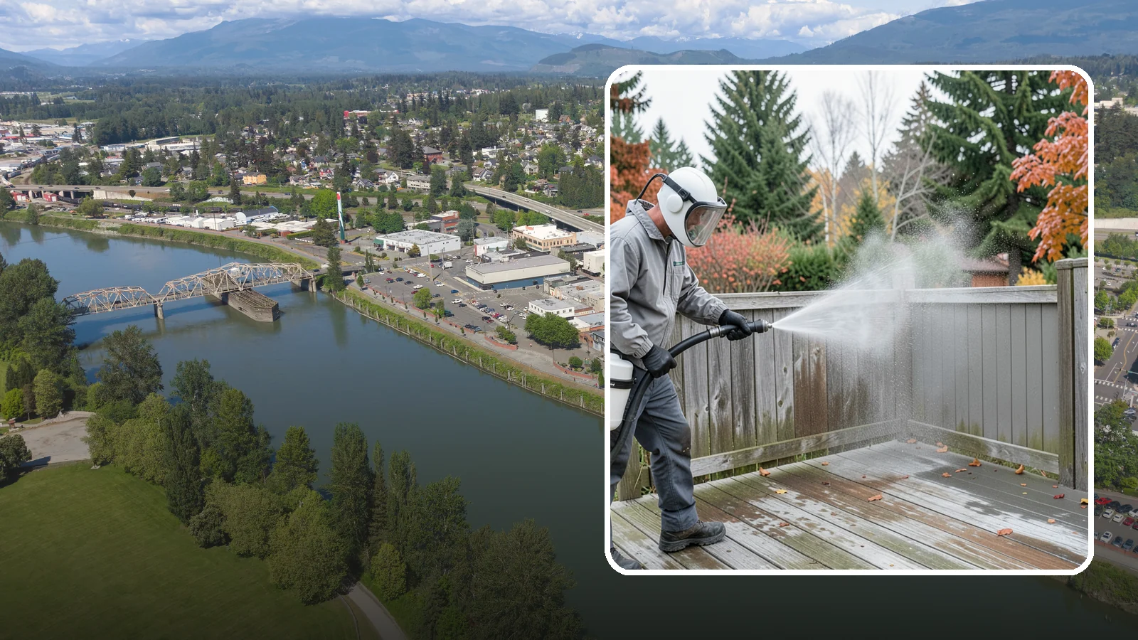 Composite Fence Cleaning in Mount Vernon, Skagit County, WA - Manufacturer-safe cleaning that clears mildew from composite fencing without voiding the finish or warranty.