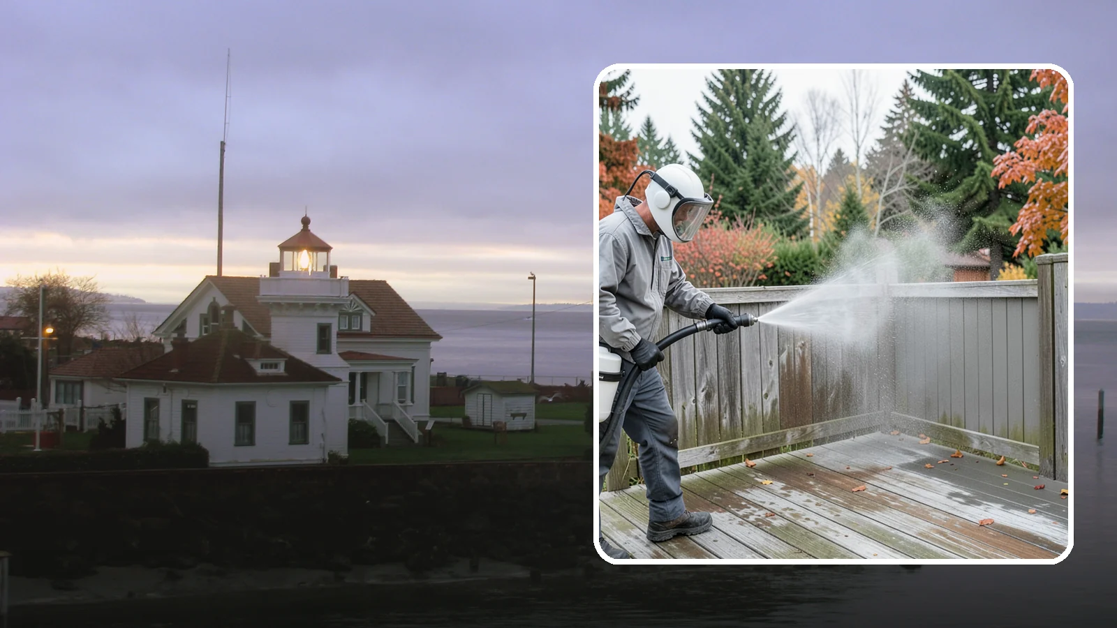 Composite Fence Cleaning in Mukilteo, Snohomish County, WA - Manufacturer-safe cleaning that clears mildew from composite fencing without voiding the finish or warranty.