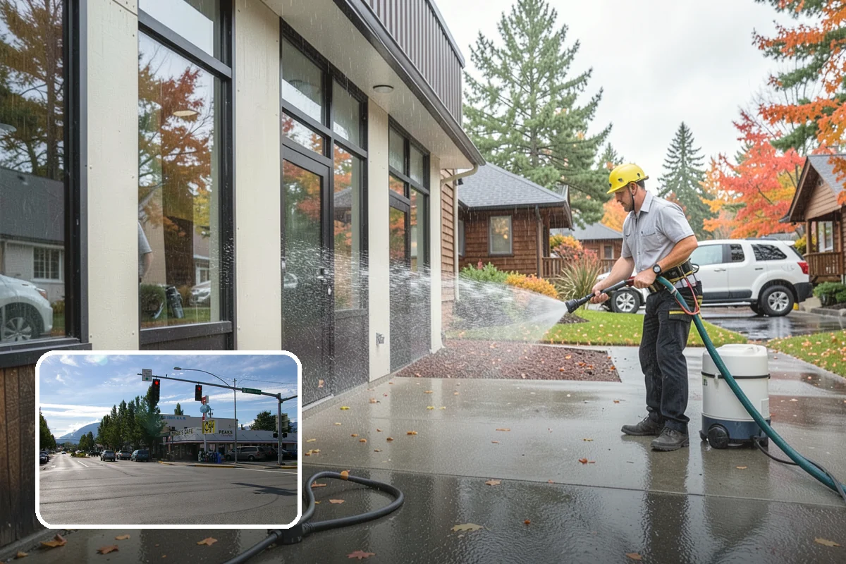 Composite Fence Cleaning in North Bend, King County, WA - Removes mildew that settles into the composite grain texture