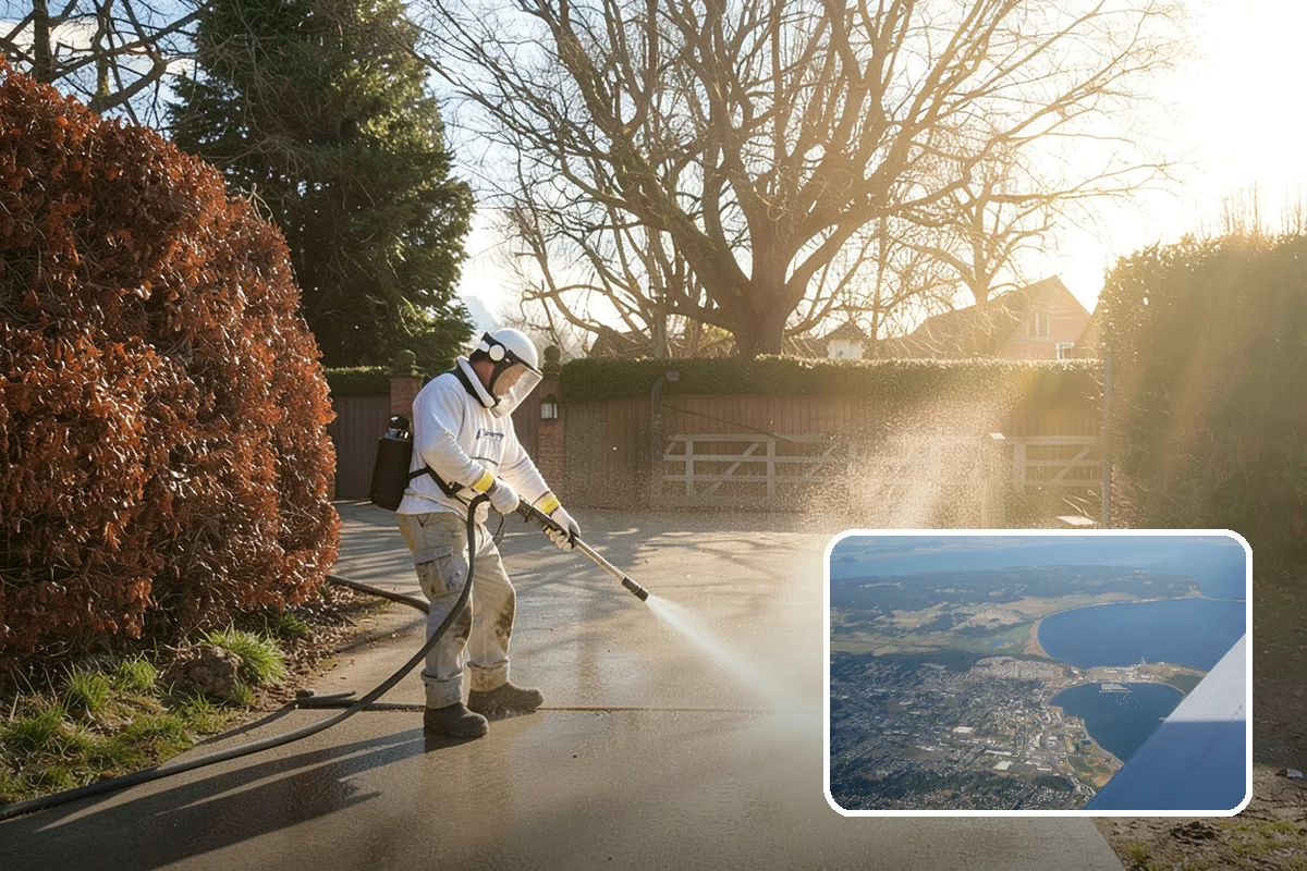 Composite Fence Cleaning in Oak Harbor, Island County, WA - Removes mildew that settles into the composite grain texture