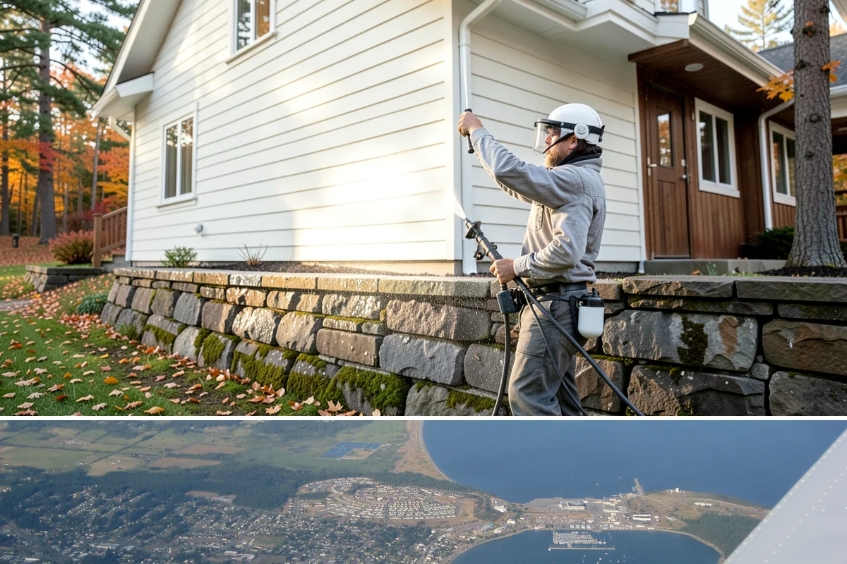 Composite Fence Cleaning in Oak Harbor, Island County, WA - Clean composite in late spring or summer so shaded panels dry before the mildew has a chance to reestablish.